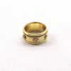 Ring Size - 9 Brass Spinner Ring E - BSPR997 18K Gold Plated Brass Fidget Rings Chunky Wide Band & Rava Design Spinner Ring